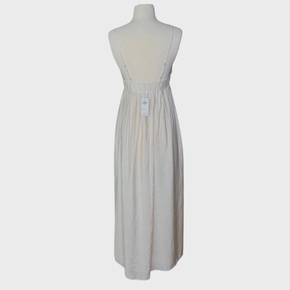 Abercrombie and Fitch Small Khaki Color Cottage Core Coastal Maxi Dress‎ Crochet